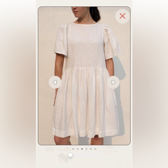 Shelter’s mini Agnes dress in white. 100% linen. Size small. - Picture 3 of 8
